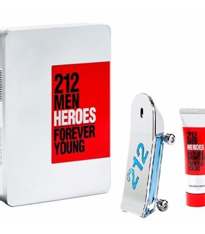 ESTUCHE CAROLINA HERRERA 212 HEROES HOMBRE 2PZS 90ML EDT + GEL DE BAÑO