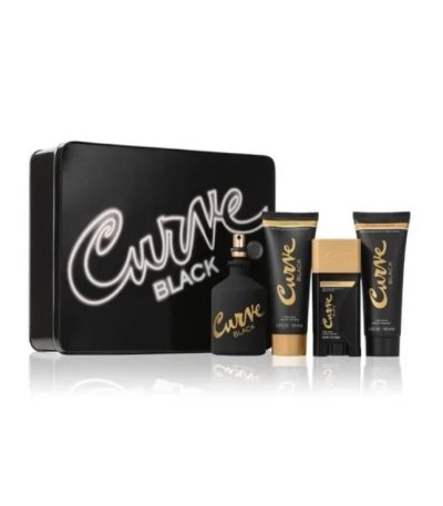 ESTUCHE LIZ CLAIBORNE CURVE BLACK HOMBRE 4 PZS 100ML EDT + DESODORANTE + GEL DE BAÑO + AFTER SHAVE