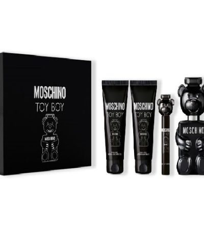 ESTUCHE MOSCHINO TOY BOY HOMBRE 4PZS 100ML EDP + 10 ML +  AFTER SHAVE + GEL DE BAÑO + AFTER SHAVE